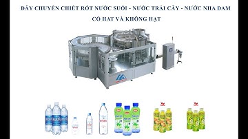 Dây chuyền súc rửa dựng chai chiết rót nước các loại   Dây chuyền chiết rót nước yến chai thủy tinh