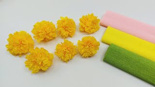 Mastering Crepe Paper Marigold Flowers: A Step-by-Step Tutorial @minionmart1