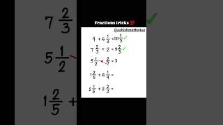 Fraction Tricks in 1 Minute 🤯 | Fast Maths Shortcut 🔥 #shorts