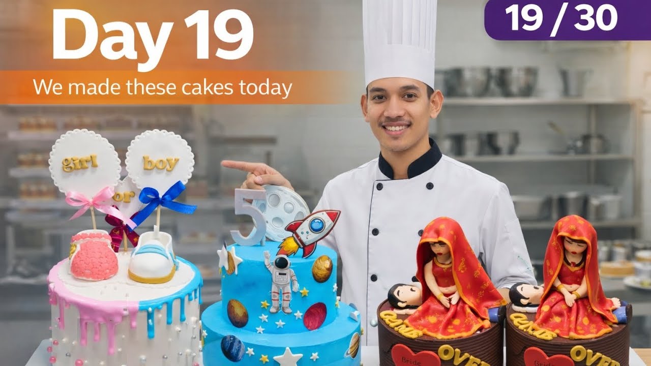 Day 19/30 – Today We Made 3 Amazing Cakes | Cake Challenge 🍰🔥#kamleshontrack #indianvlogger #fypage 