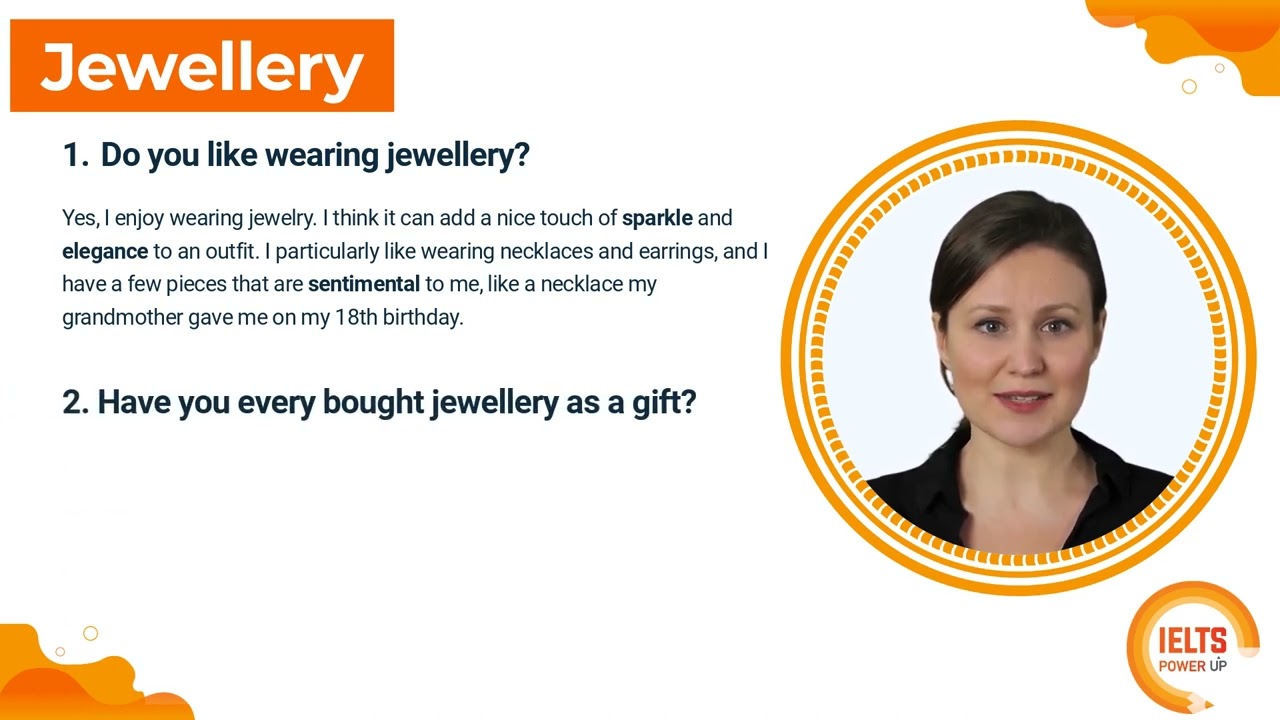 IELTS Speaking Forecast Q1-2023 - Part 1 (Topic: Chocolate - Jewellery - Keys)