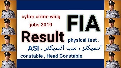 FIA CONSTABLE  PAPER AND RESULT 2019 | OTS | NTS | PPSC | FPSC | PTS