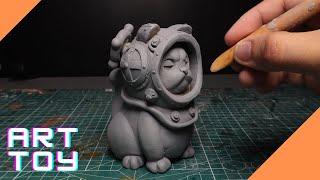 Sculpting Cat Art Toy | Polymer Clay Sculpting | Making Cat With Polymer Clay