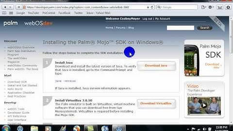 How to Get A Palm Pre/Pixi WebOS Emulator