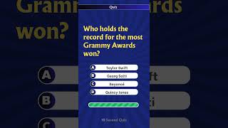 Who holds the record for the most Grammy Awards won? #triviatricks #dailyquiz #quiztime