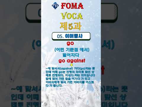 [포마 <strong>VOCA</strong>] 제5과 05. 이어동사 go against #shorts