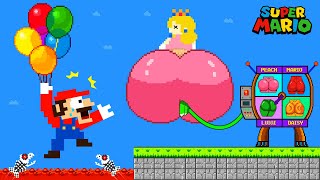 Super Mario Bros. but Mario saves Giant BUTT Peach from Vending Machine | Game Animation