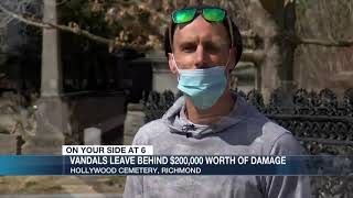 Vandalism at Hollywood Cemetery causes $200K worth of damage, Richmond police chief says