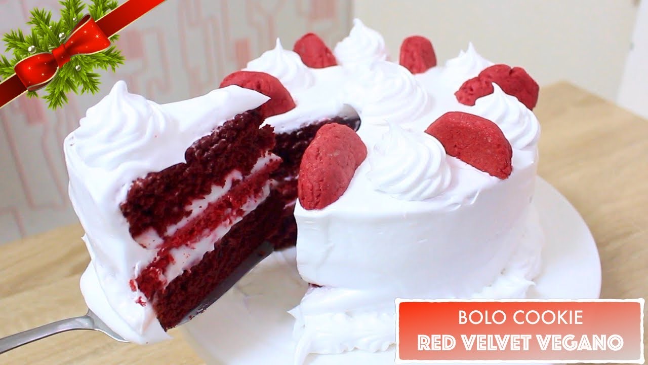 BOLO COOKIE RED VELVET VEGANO (SEM LEITE DE VACA/SEM OVO) #552 | Receitas da Mussinha