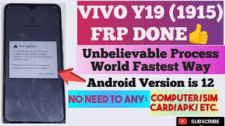 Vivo Y19 FRP Bypass Without Computer / All Vivo Android 12 FRP Bypass.