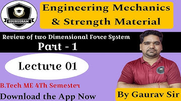 Review of two dimensional Force System Part 1 || Lecture 1 || EMSM By Gaurav Sir