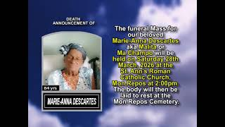 Marie-Anna Descartes ~ Short Obituary