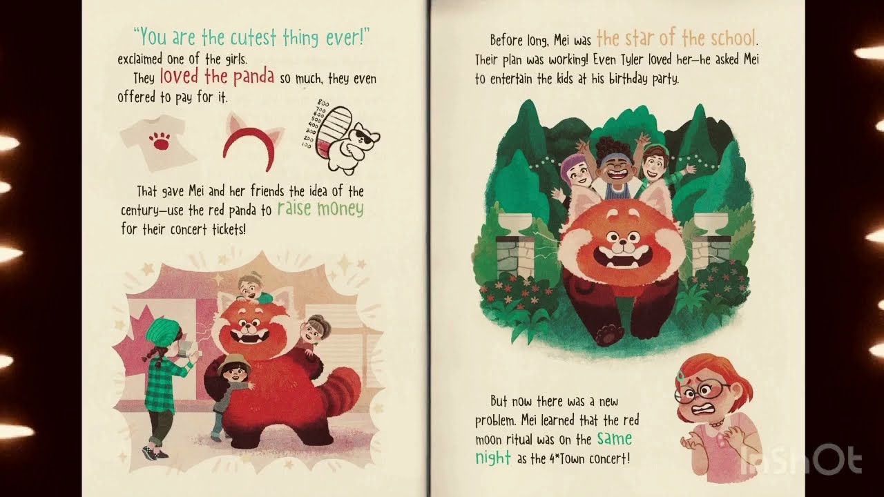 Turning red Disney Pixar movie Read -Along Aloud stories | 