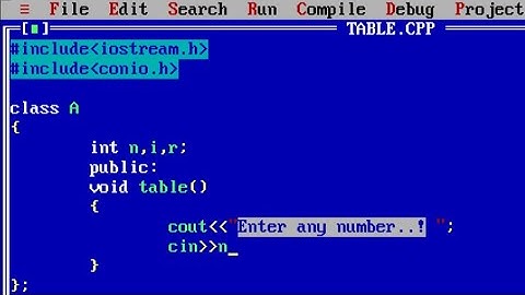 C++ program to print Multiplication table of a number using classes | Multiplication Table Program