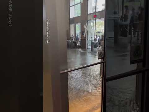 Yankee Stadium floods after torrential rains hit New York City #Shorts