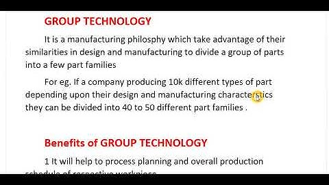 Group technology in cims, benefit of group technology