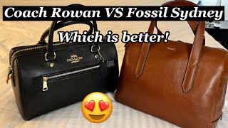 BAG COMPARISON! COACH ROWAN  VS FOSSIL SYDNEY! WHICH IS ROOMY BAG!! 2022 #bagcollection