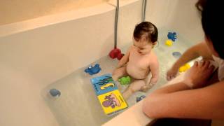 Emma is having bath