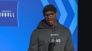 Nolan Smith gets emotional at NFL combine speaking about late UGA teammate Devin Willock