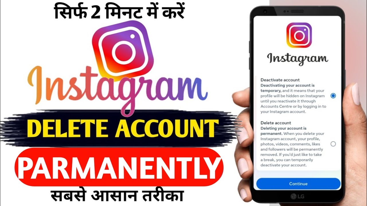 Image showcasing Permanently delete or deactivate your Instagram account
