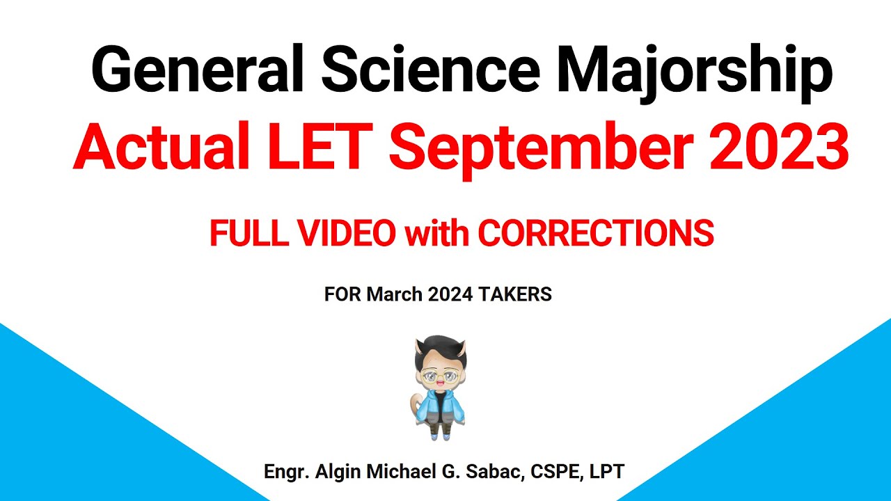 Actual LET September 2023 | General Science Majorship | Verified Answers | FULL VIDEO