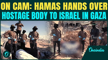 VIDEO: Al-Qassam Fighters Hand Over Body of Israeli held Hostage by Hamas as Gaza Ceasefire Holds