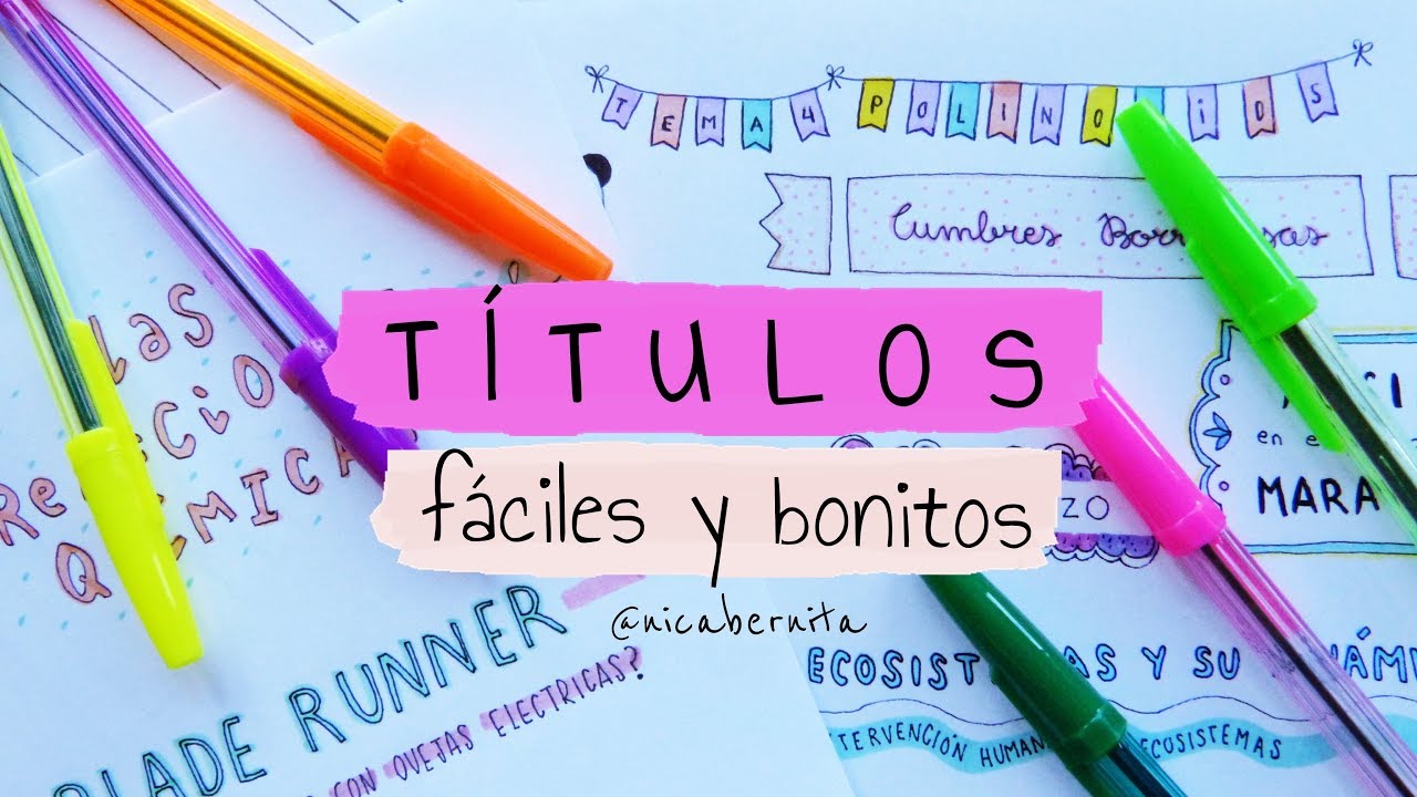 CÓMO HACER TÍTULOS BONITOS Y FÁCILES 🤓💜 IDEAS PARA DECORAR TUS APUNTES Y  TRABAJOS 💛 TÍTULOS LARGO - thptnganamst.edu.vn