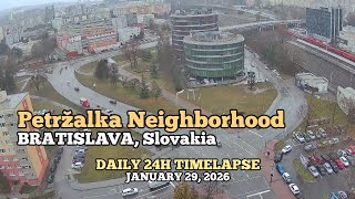 Petržalka Neighborhood - Daily Timelapse: January 29, 2026 [Bratislava, Slovakia]
