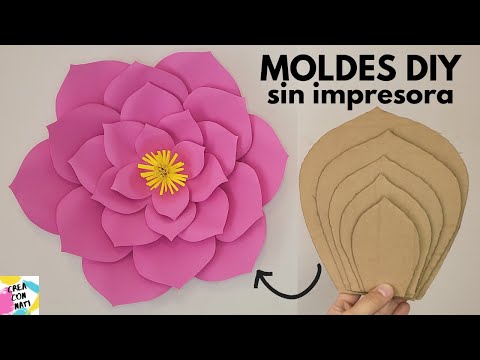 CÓMO HACER MOLDES PARA FLORES DE PAPEL CARTULINA 