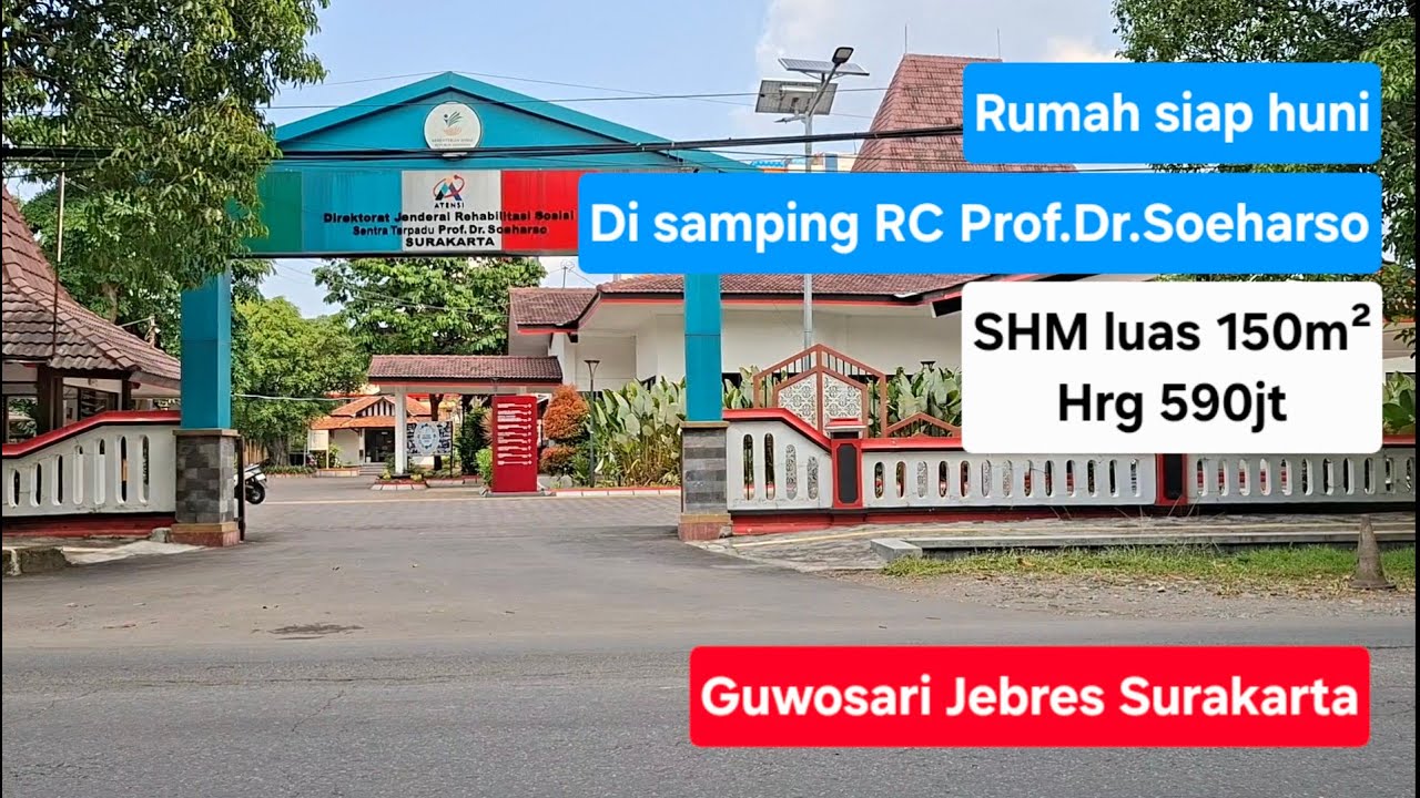 Dijual rumah siap huni. SHM luas 150m².Hrg 590jt.Lok Guwosari Jebres Surakarta