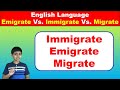 Differences between Immigrate, Emigrate and Migrate | English Vocabulary