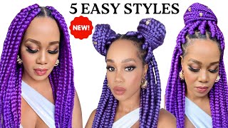 🔥 5 Easy Ways To Style Box Braids /twists / Beginner Friendly /protective Style / Tupo1