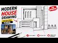 Modern Luxury House Drawing Tutorial Step by Step | Easy Pencil Sketch #pencilsketch #housedrawing