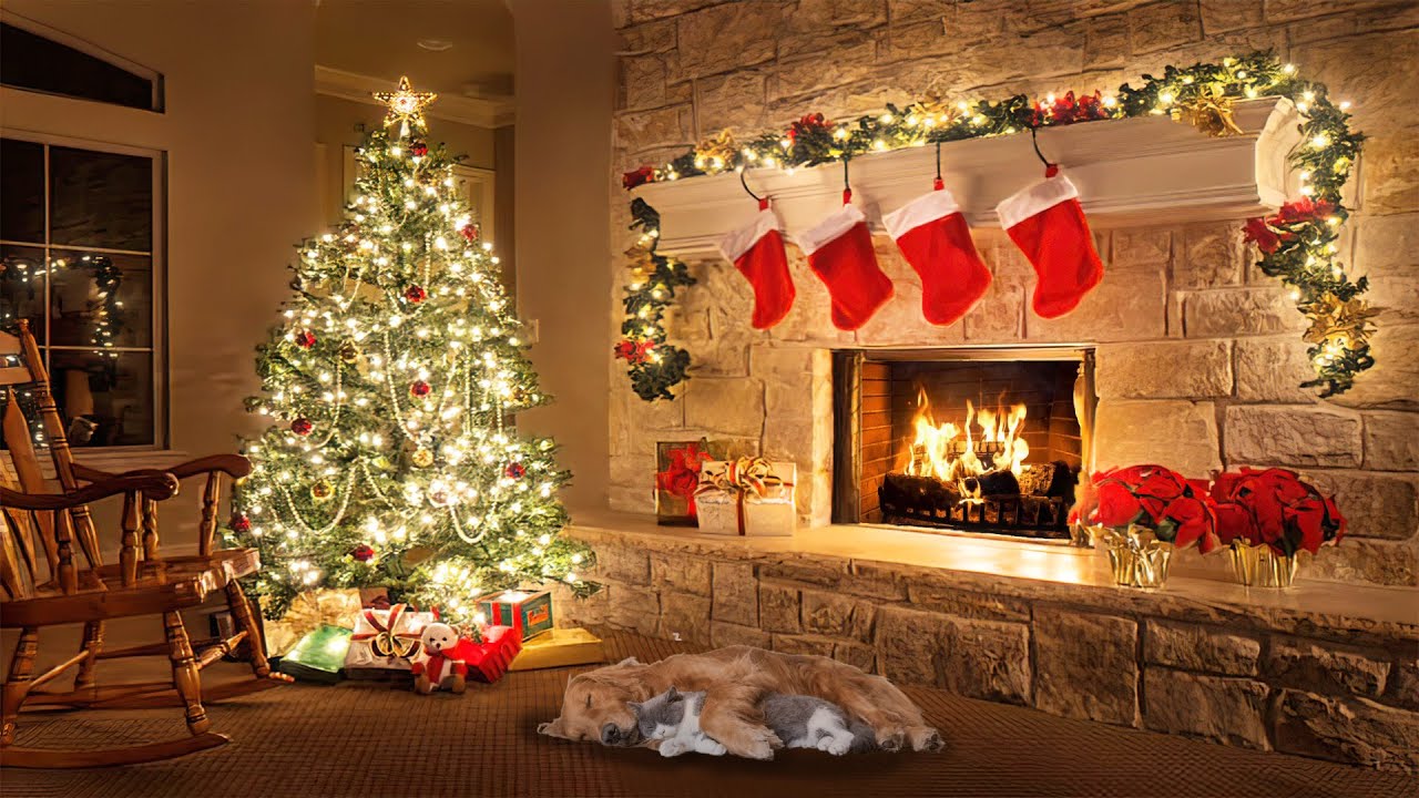 Christmas Ambience with Christmas Jazz 🎄 and Crackling Fireplace - YouTube