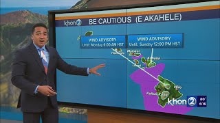 Breezy trade winds trigger advisories