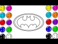 Batman Logo Drawing, And Coloring For Kids &Toddlers /easy batman logo drawing step by step painting