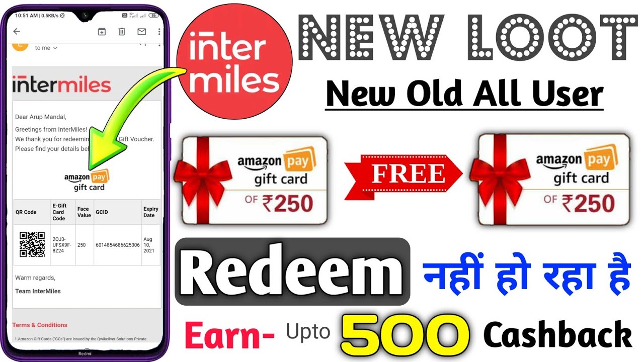 Amazon Gift Card Earning App 2020 | Intermiles Redeem Problem Solve | How To Redeem Intermiles Point