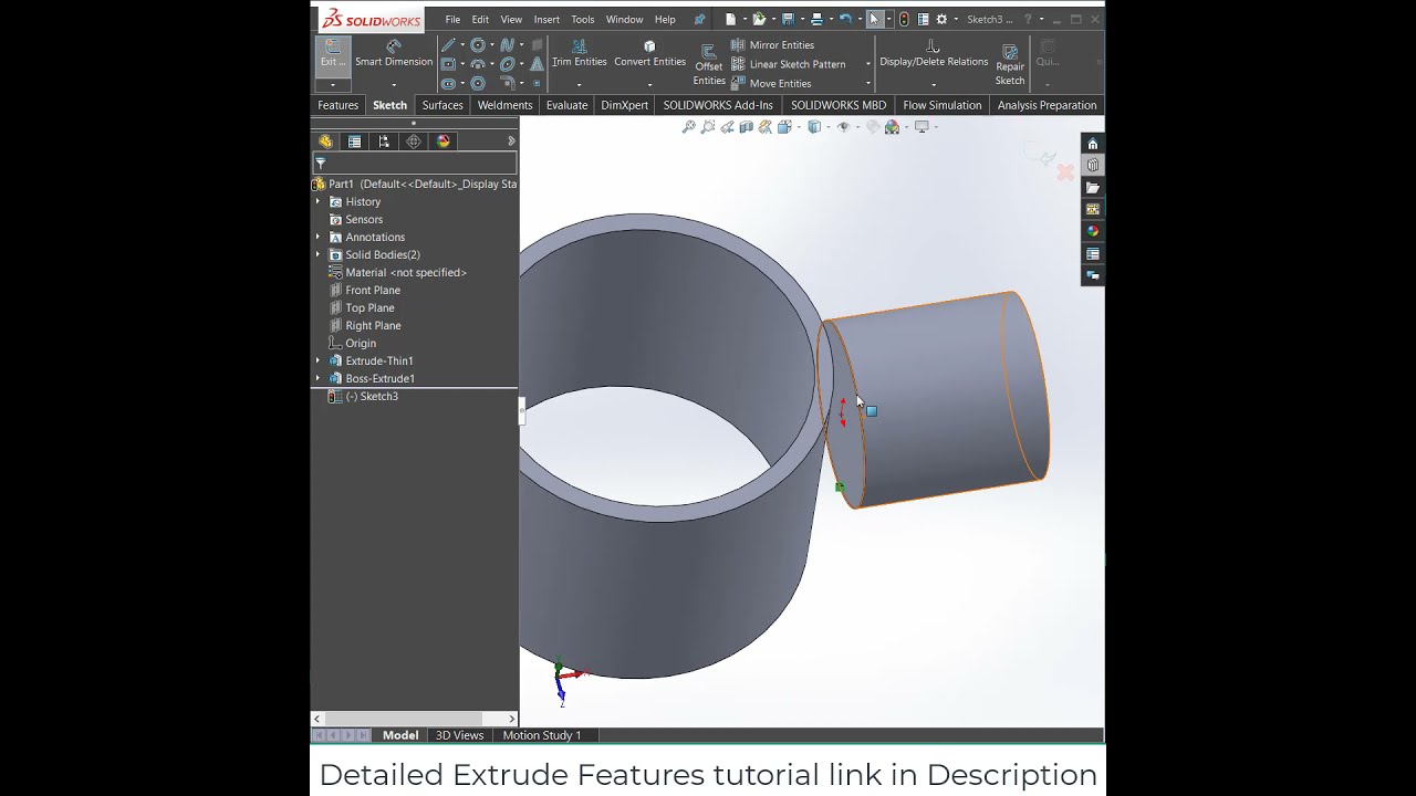 Solidworks Tips And Tricks 2 Extrude On Curve Surface Shorts