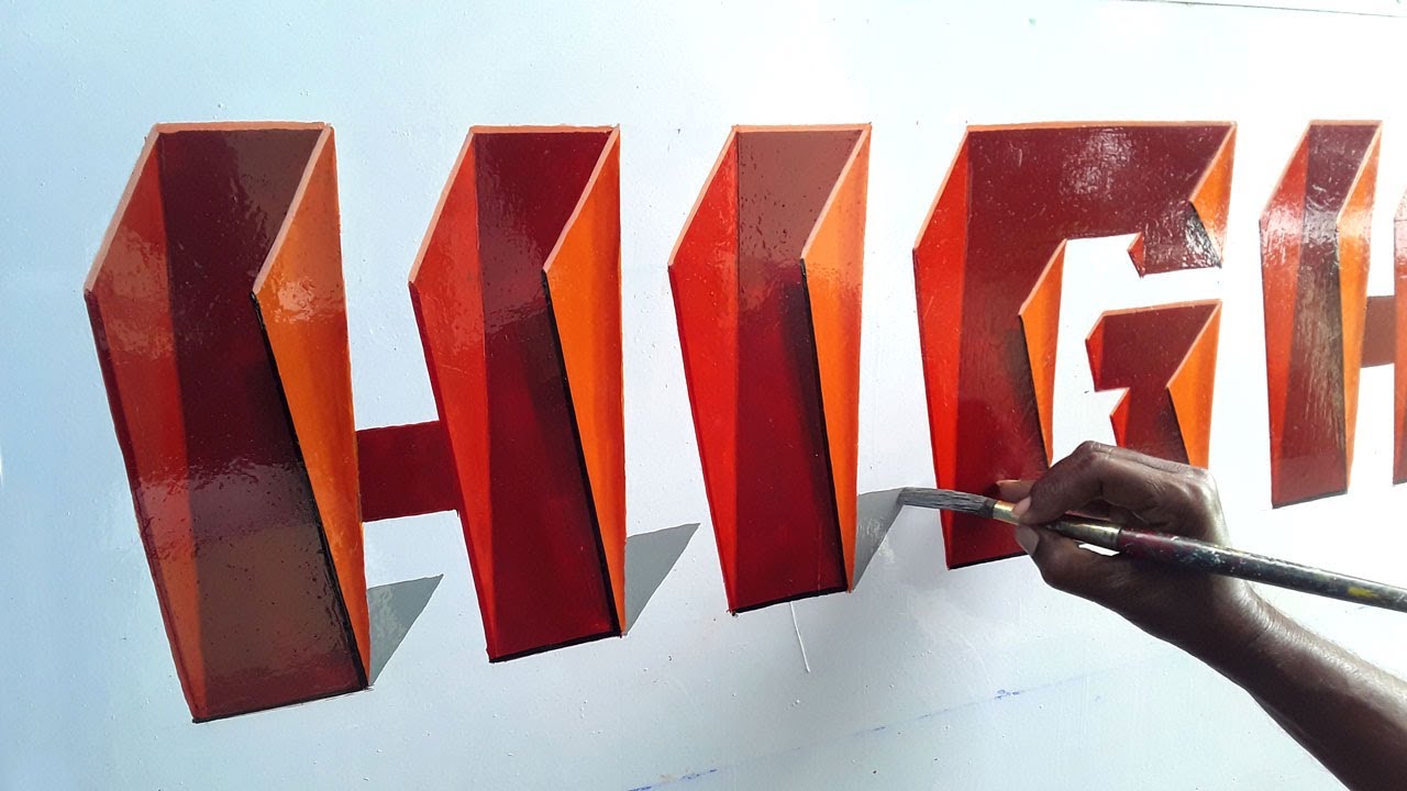 3D Letter Painting Sign Writing Raising Font Design Art - key of arts ...
