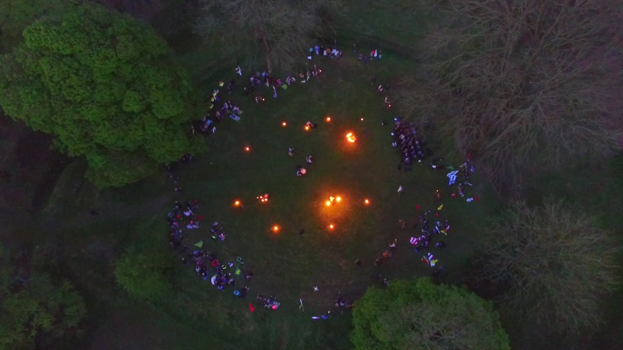 DJI Phantom 3 Advanced - Dusk Flight To Beltane Fire Festival Inside Tullyhogue Fort
