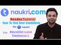 How to use naukri portal as a recruiter | HR / Recruiter/ Freelancer Guide in Hindi | #naukri