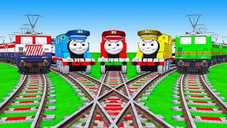 【踏切アニメ】あぶない電車 5 Train Climbing Pynamid 🚦 Fumikiri 3D Railroad Crossing Animation #1million
