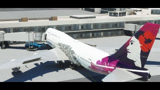 AMAZING Honolulu Fly By!! Hawaiian Airlines Boeing 747 | Daniel K. Inouye Airport | Capt. Stunn