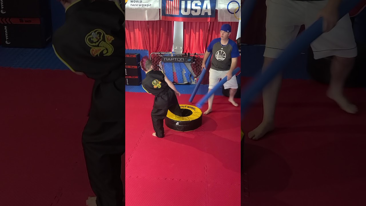 Hawk from Cobra Kai Working on Blocking