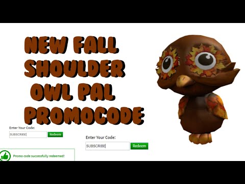 New Fall Shoulder Owl Pal Promocode Roblox Jet Playz Promocodes Youtube - shoulder doge roblox