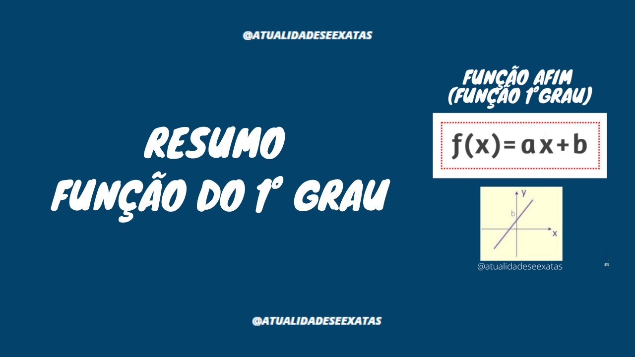 RESUMO FUNÇÃO DO 1º GRAU (FUNÇÃO AFIM) - YouTube
