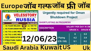 गल्फ जॉब अपडेट्स / Gulf job vacancy saudi dubai /kuwait /qatar /russia/ free job# Gulf ki vacancy