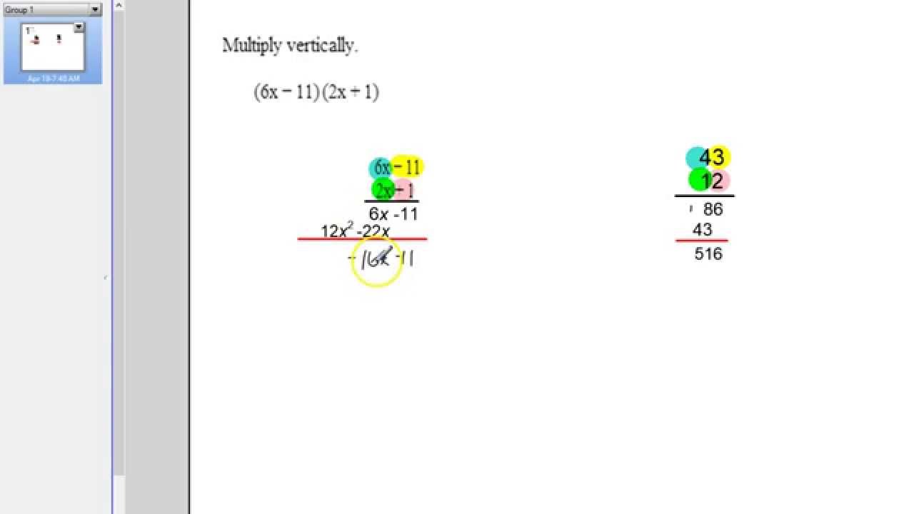 Multiplying Binomials Vertically YouTube Multiplying Binomials Vertically YouTube