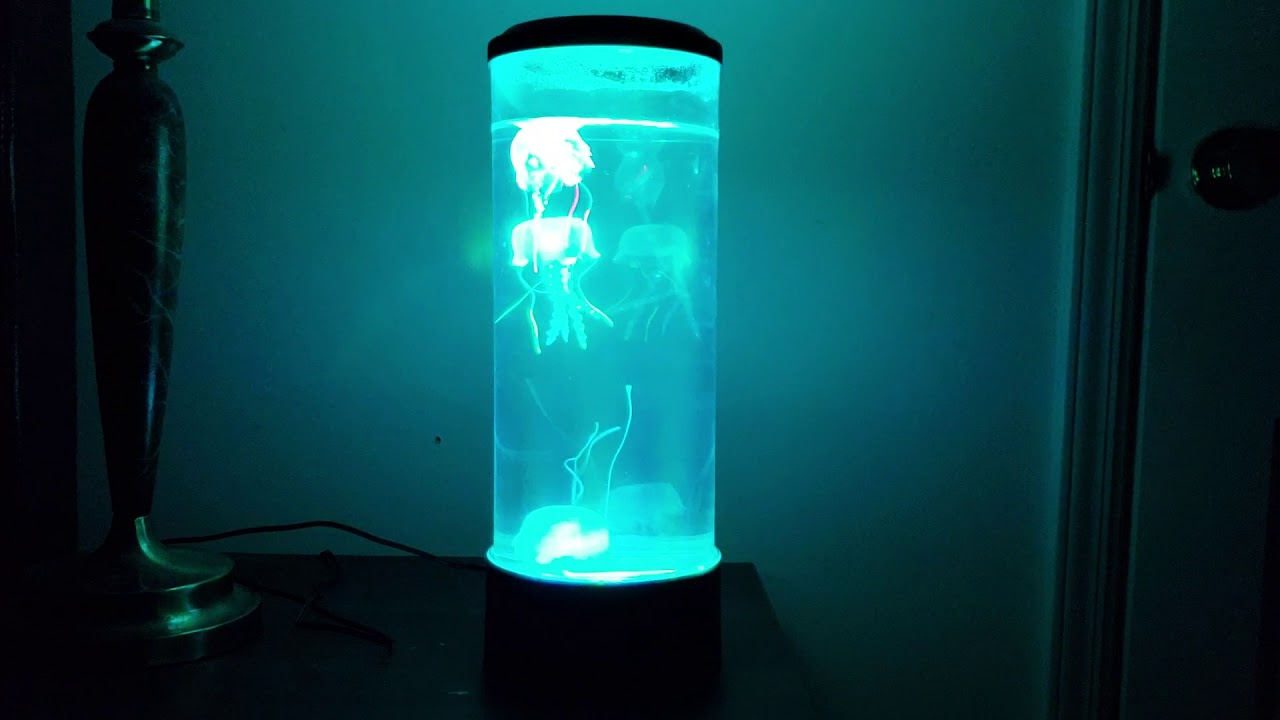 SensoryMoon Large LED Jellyfish Lamp demonstration - YouTube