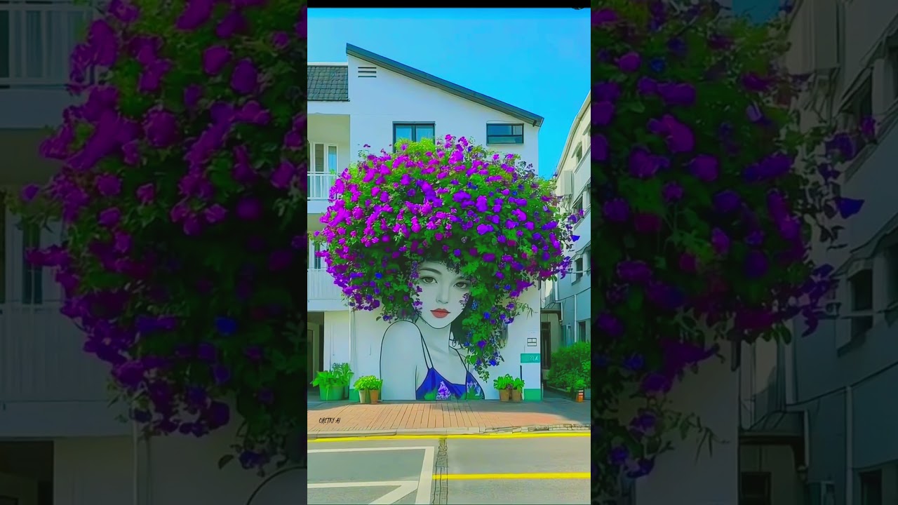 "AI Flower Fantasy: Artistic Building Transformation" 